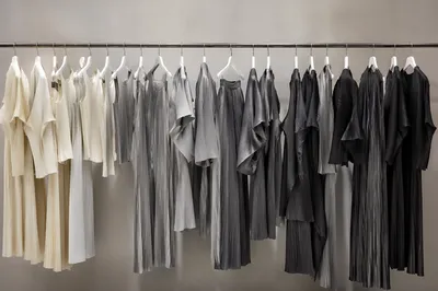 Minimalist Monochrome Clothing Rack Display