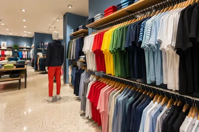 Bright Contemporary Clothing Rack Retail Display
