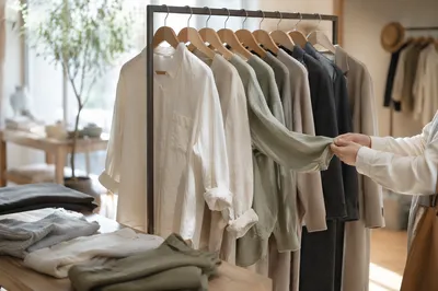 Minimalist Boutique Clothing Rack Display