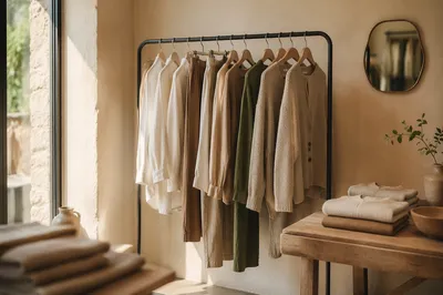Minimalist Boutique Clothing Rack Display