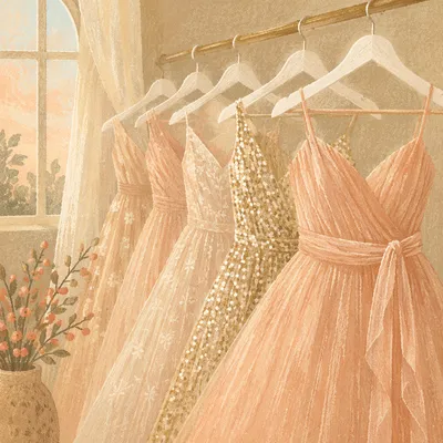 Elegant Evening Dresses on Boutique Hanger