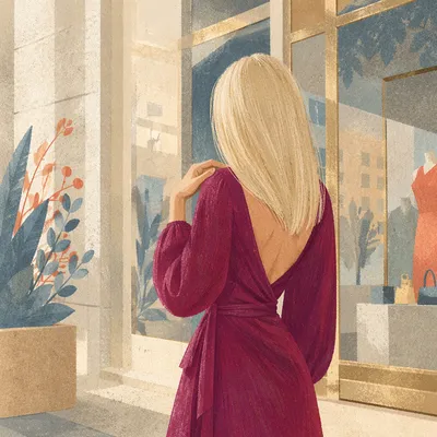 Magenta Wrap Dress Street Style Portrait