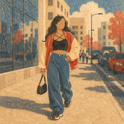Urban Street Style Model in Warm Light