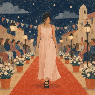 Night Village Runway in Blush Maxi Dress