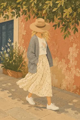 Modest Street Style Model in Autumn Neutrals