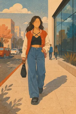 Urban Street Fashion Model in Warm Light