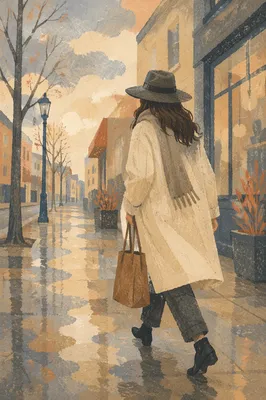 Rainy Urban Winter Street Style Outfit