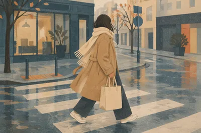 Urban Street Style in Camel Coat