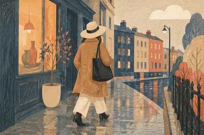 Camel Coat Street Style After Rain