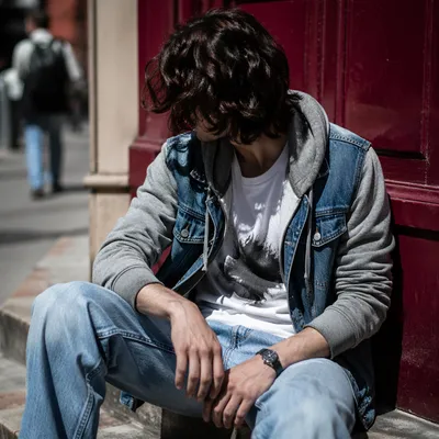 Urban Denim Street Style Portrait
