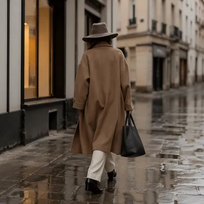 Camel Coat Street Style After Rain