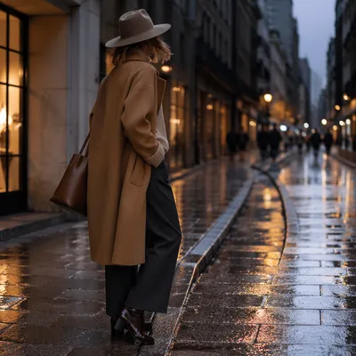 Rainy Dusk Street Style Fashion Editorial