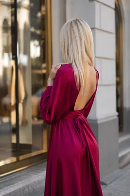 Magenta Wrap Dress Street Style Portrait
