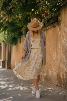 Modest Street Style Fashion Model Portrait