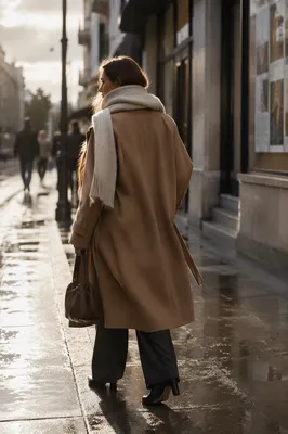 Elegant Street Style Fashion Model Walking