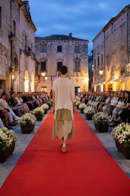 Red Carpet Street Fashion at Dusk