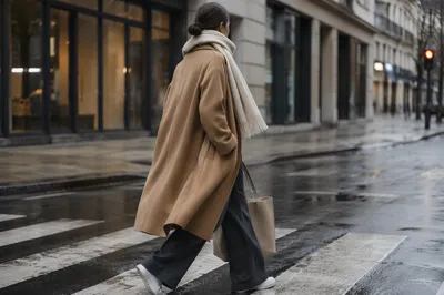 Urban Street Style in Camel Coat