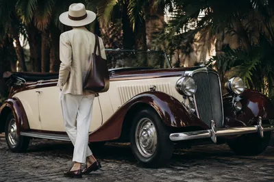 Elegant Vintage Convertible Street Style Editorial
