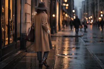 Rainy Dusk Street Style Fashion Editorial