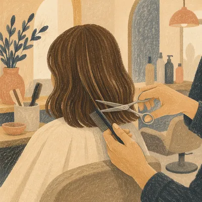 Elegant Hair Styling Scissors in Salon