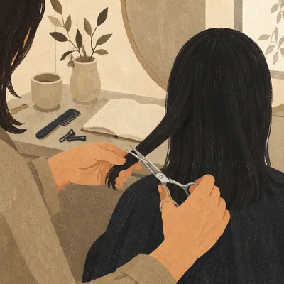Elegant Hair Salon Scissors Detail