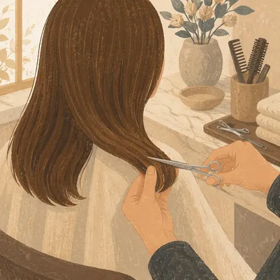 Elegant Hair Salon Scissor Styling Detail
