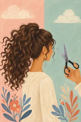 Editorial Salon Haircut with Glossy Brunette Curls