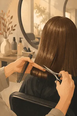 Elegant Hair Styling Scissors in Salon