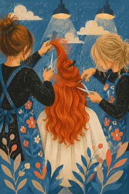 Dynamic Copper Hair Salon Styling Session