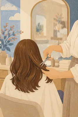 Elegant Hair Styling Scissors in Salon