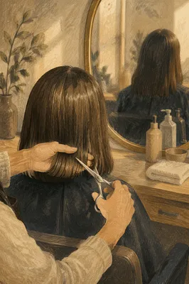 Elegant Hair Salon Scissor Trim Detail