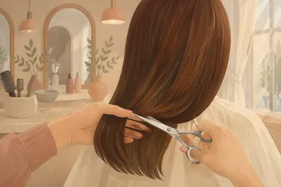 Elegant Hair Styling Scissors Salon Detail