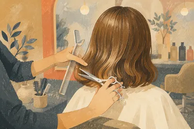 Elegant Hair Styling Scissors in Salon