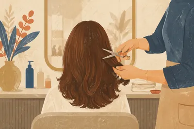Elegant Salon Haircut With Styling Scissors