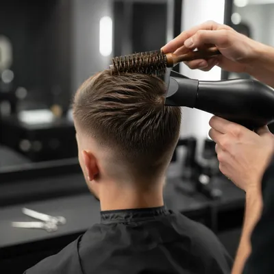 Professional Barber Styling Short Fade Haircut