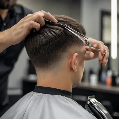 Clean Taper Fade Haircut in Modern Salon