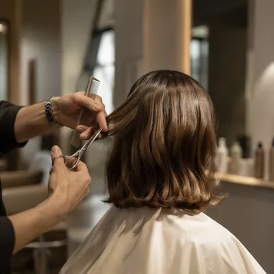 Elegant Hair Styling Scissors in Modern Salon