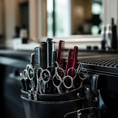 Professional Hairdresser Scissors and Tool Belt