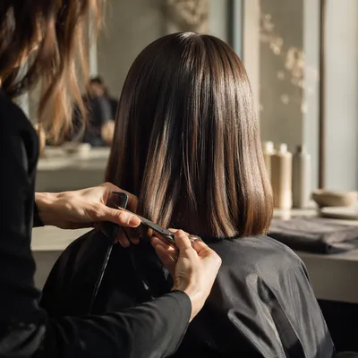 Minimalist Salon Haircut with Styling Scissors