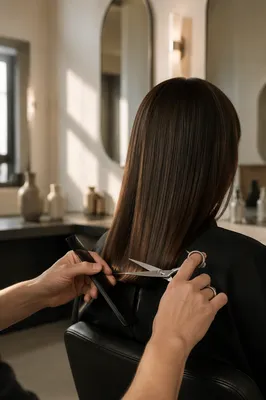 Elegant Hair Styling Scissors in Salon