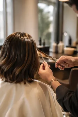 Elegant Hair Styling Scissors in Salon