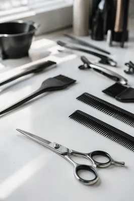 Professional Hair Styling Tools Flat Lay