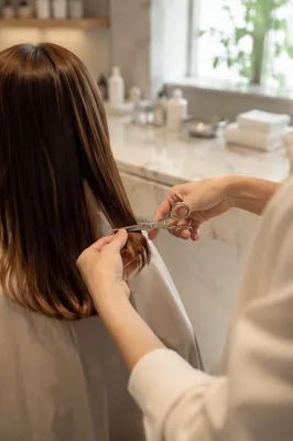 Elegant Hair Salon Scissor Styling Detail