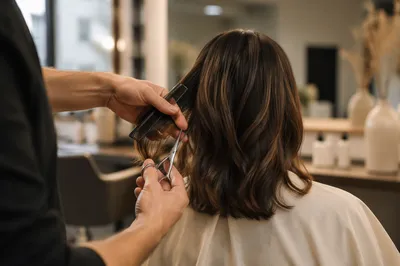 Elegant Salon Hair Styling Close-Up