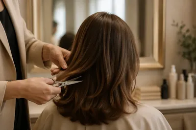 Elegant Hair Styling Scissors in Salon