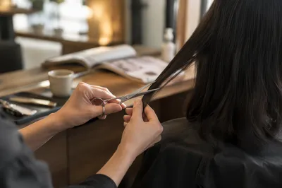 Luxury Hair Salon Styling Scissors Closeup