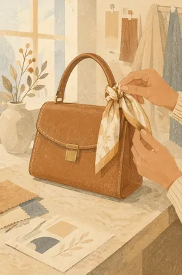 Elegant Leather Handbag Close-Up in Studio
