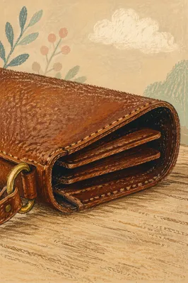 Brown Leather Handbag Macro Detail