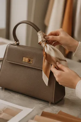 Luxury Leather Handbag Close-Up in Studio