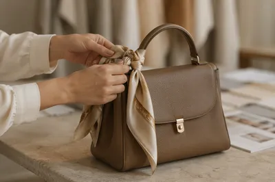 Luxury Leather Handbag Close-Up in Studio